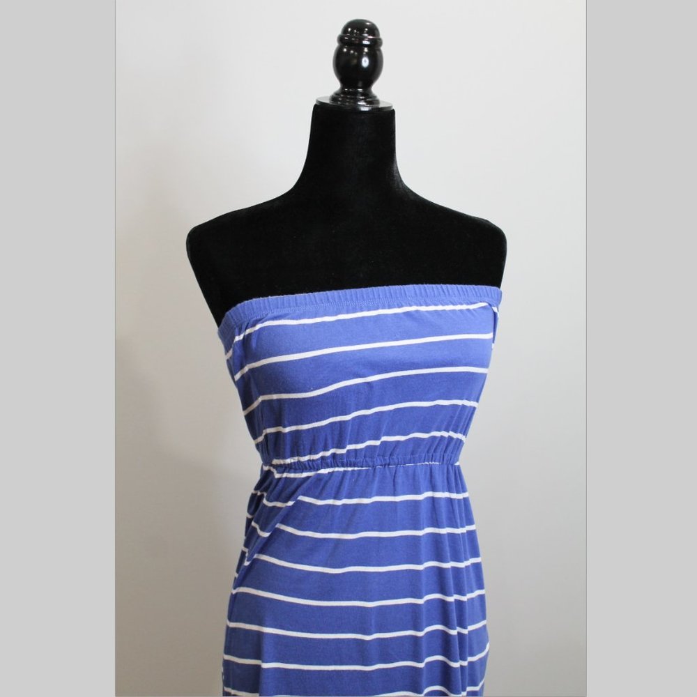 Pre-owned Forever 21 dress blue white striped sz S - Picture 4 of 7